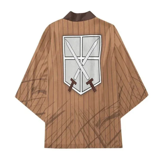 الرجال النساء الأطفال أنيمي طباعة تصميم كيمونو مريحة الرجعية فضفاضة الأعلى