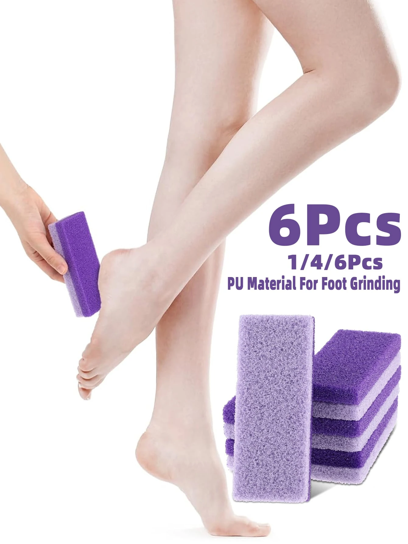 1/4/6 قطعة ملف تقشير حجر خفاف القدم ، مزيل الجلد الميت الكالس ، فرشاة الكعب ، وسادة تنظيف القدم في الصالون ، أدوات تقشير الباديكير