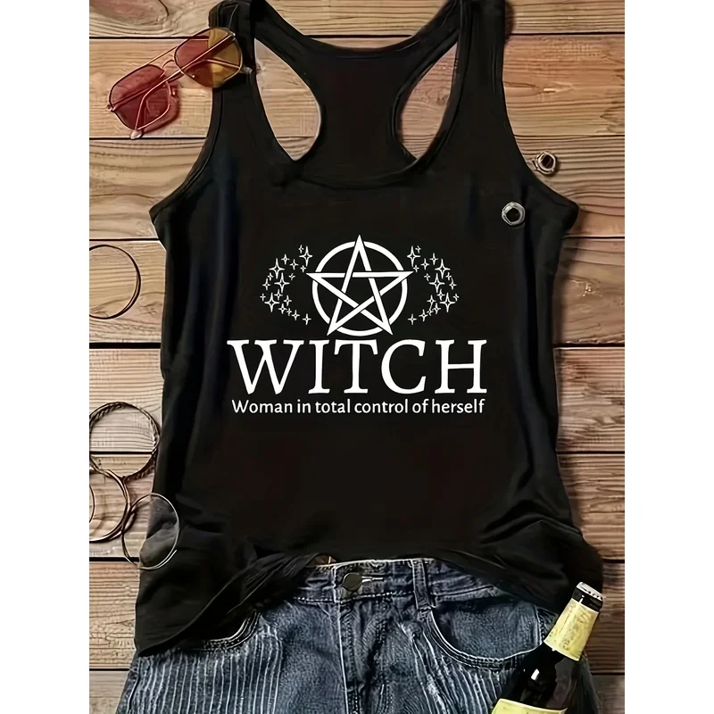 Gothic Punk-Inspired Sleeveless Racerback Tank Top for Women - Casual Cami with 'Tattoos Are Trashy' Tattoo Quote Design
