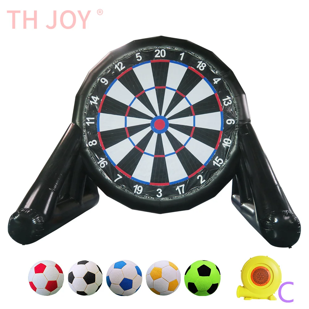 fast air shipping to door!outdoor giant inflatable soccer dart board, two sides PVC dart inflatable sport games with balls