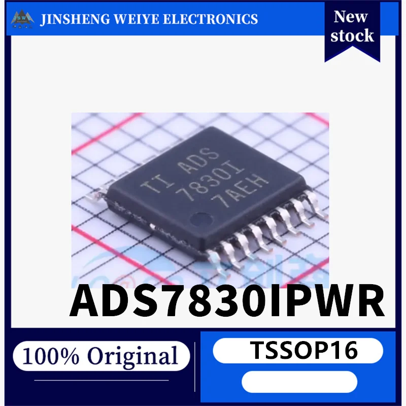 (5/20 pieces) ADS7830IPWR ADS7830I TSSOP-16 8-bit 8-channel sampling A/D converter with I2C interface. Brand new, original