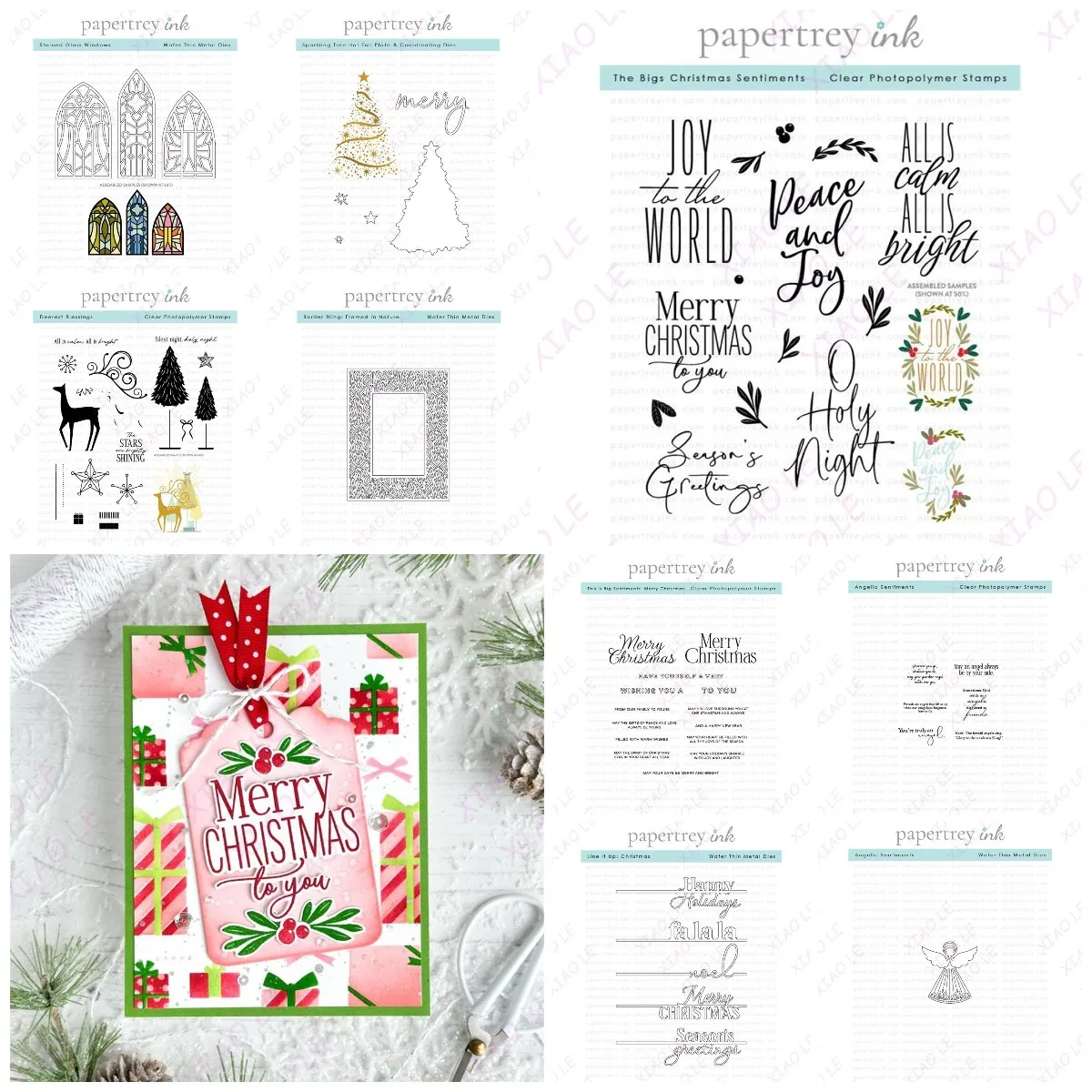 New Christmas Stained Glass Window Cutting Dies Stamps Stencil Hot Foil Scrapbook Paper Diary Decoration Card Handmade Embossing
