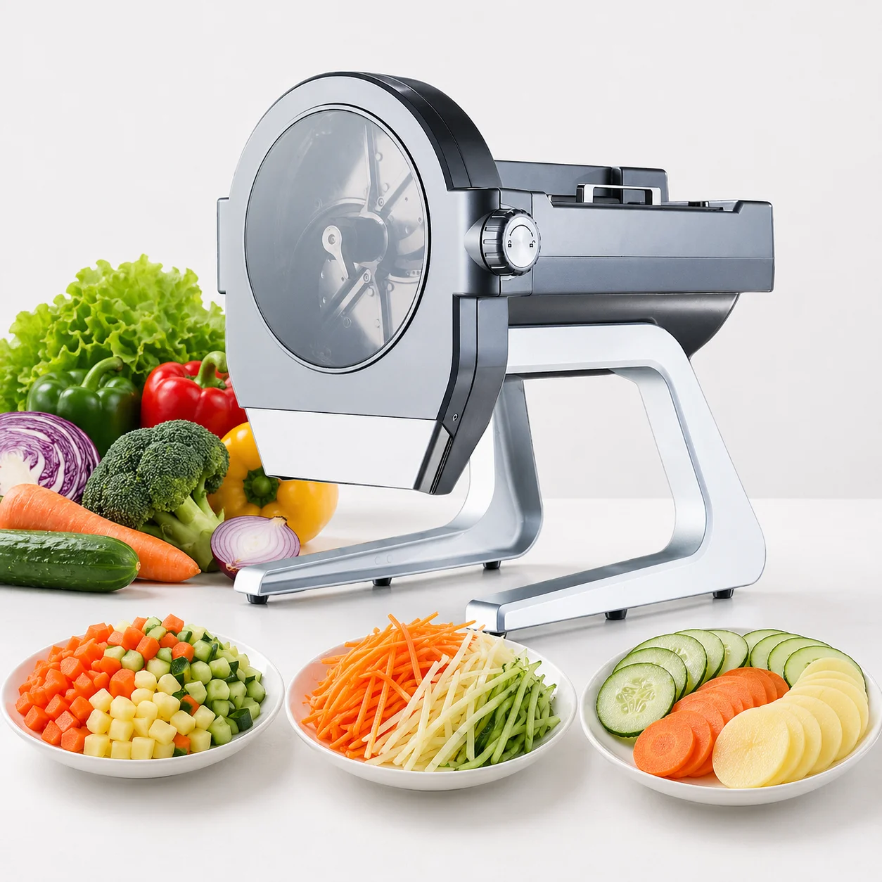 

Good Quality Commercial Multifunctional Stainless Steel Fruit Vegetable Cutting Slicer Shredding Dicing Machine for Restaurant