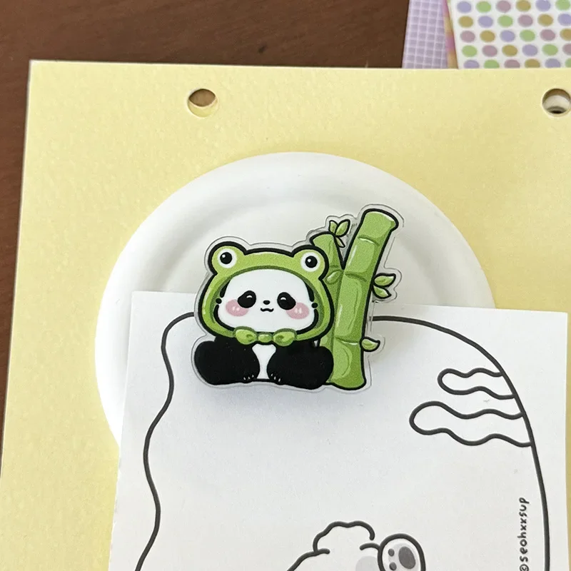 Cute Panda Sealing Clip Ins Girl Student Long Tail Clip Small Note Clip Cute Cartoon