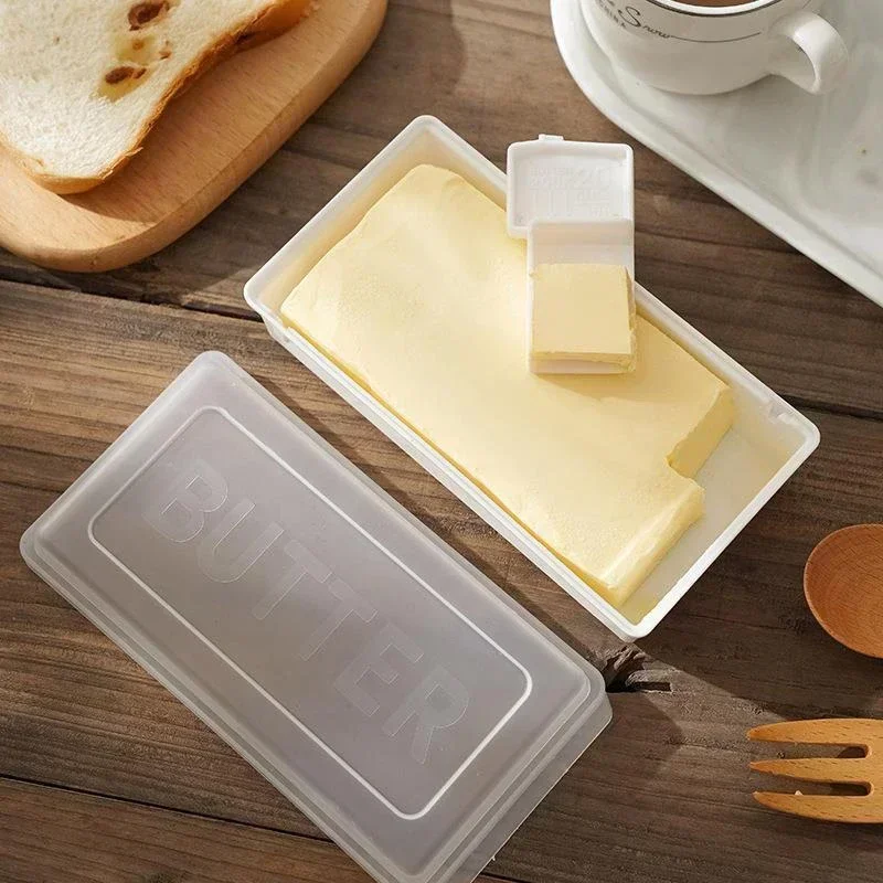 1Pc Butter Dish with Cover Butter Fresh-keeping Box with Cutter Slicer Countertop Butter Box for Home Cheese Storage Box