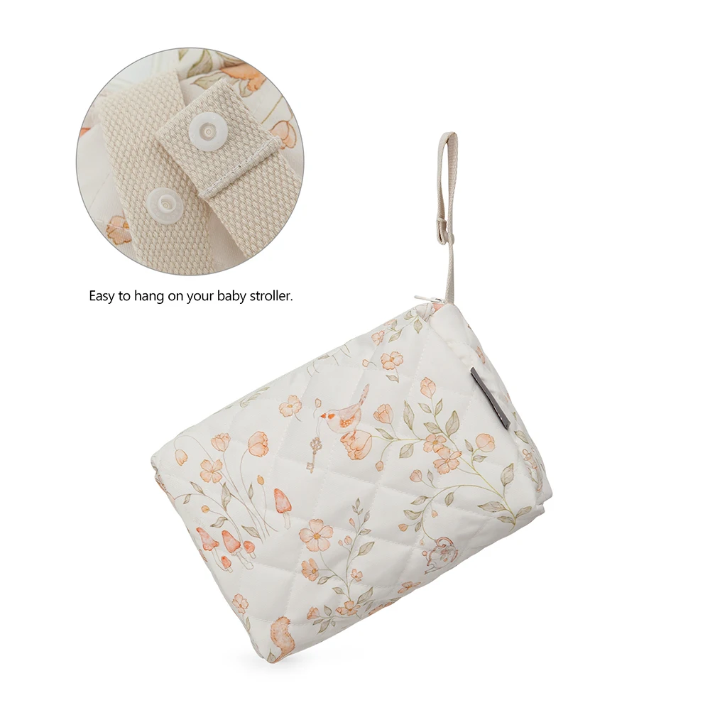 Baby Diaper Bag Reusable Wet/Dry Storage Handbag For Stroller Travel Waterproof Nappy Bag Alice Wonderland Print Portable Pouch