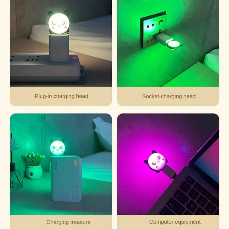 1 ~ 10pcs USB intelligente Sprach lampe niedliche Katze weiches Licht Augenschutz Sprach steuerung Schalter Nachtlicht Leucht reklame Raum