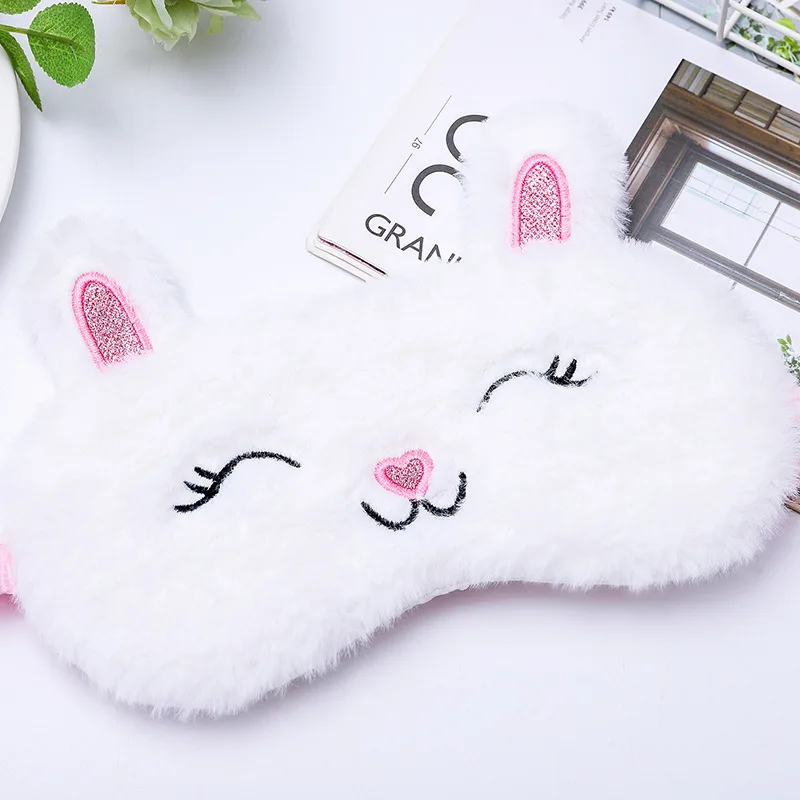 Cartoon Unicorn Sleep Mask Soft Plush Funny Animal Eye Masks Eyeshade Sleeping Mask for Girls and Adults Travel Eye Cover