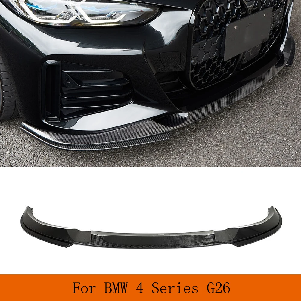 

Front Bumper Lip Spoiler For BMW 4 Series I4 G26 M Sport Sedan 2021 2022 Car Real Carbon Fiber Front Lip Chin Apron Protector