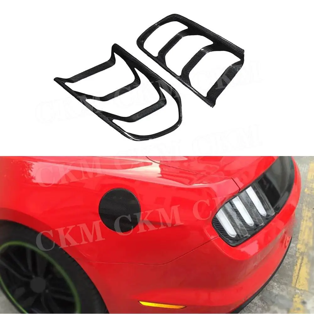 

Carbon Fiber Rear Bumper Tail Light Trim Rear Lamp Bazel Cover For Ford Mustang 2014-2021 Car Taillight Decorations Accessories