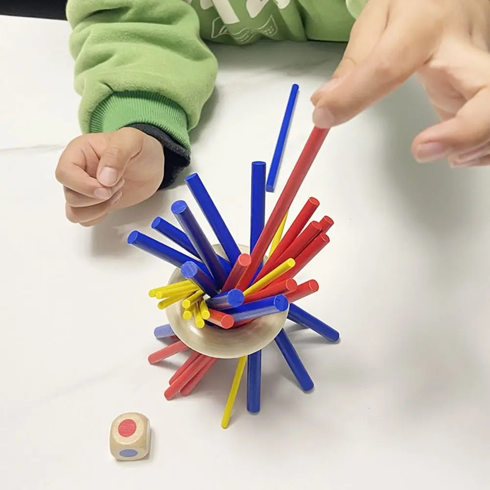 Equilíbrio e paciência treinamento de madeira pick-up varas jogo montessori dados aprendizagem cor brinquedos cedo segurança educacional