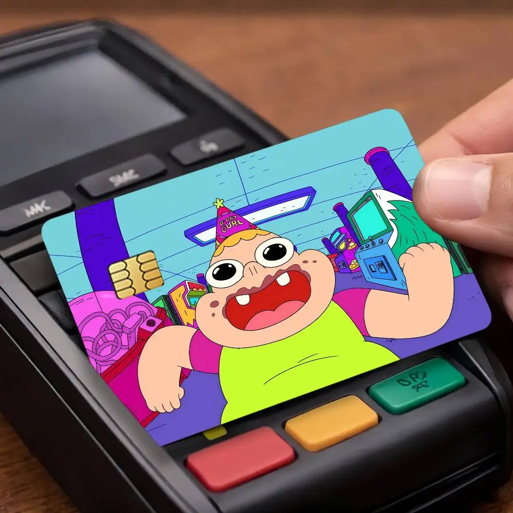 Cartoon C-Clarence-ES Credit Card Public Transportation Cards Protective Sticker Waterproof Card Face Decoration 4PCS