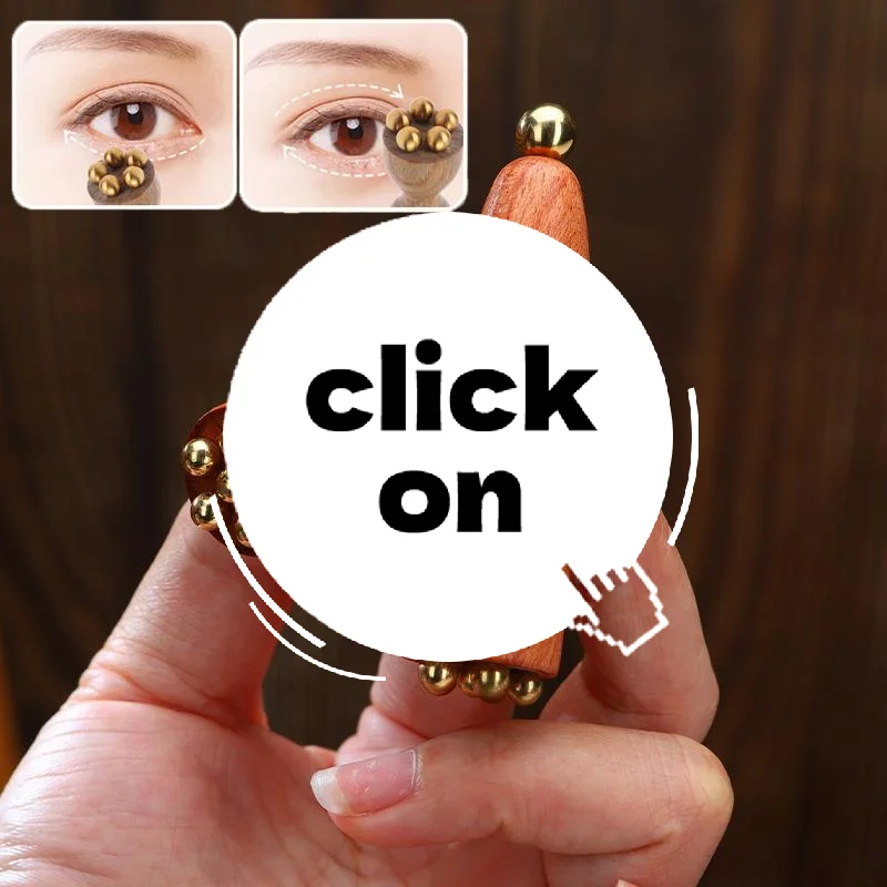 

Lotus Seedpod Beauty Professional Brass & Rosewood Facial Gua Sha Tool Eye Relaxation Spot Meridians Acupoint Massage Handheld