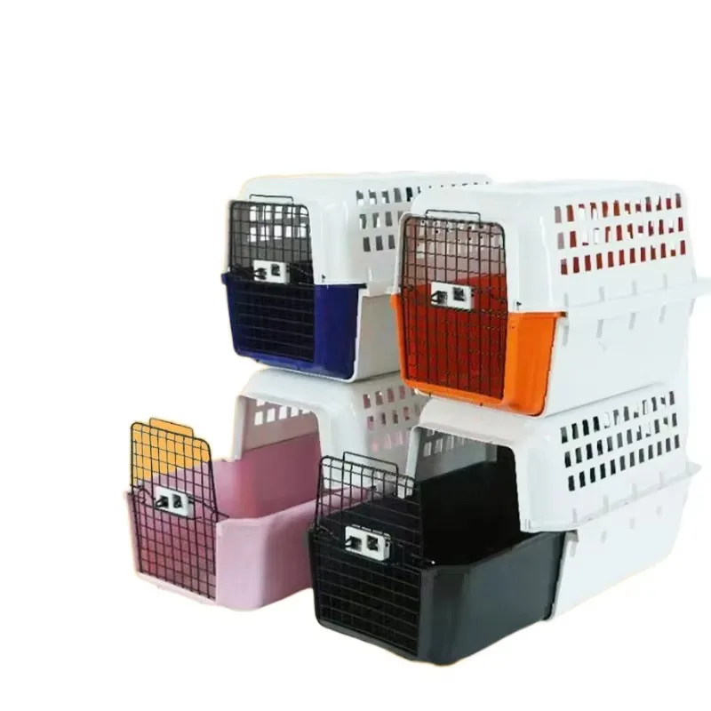 Caja de aire para mascotas, jaula para perros portátil deslizante Horizontal sólida de plástico ecológico, Maleta Universal montada en coche de 10kg