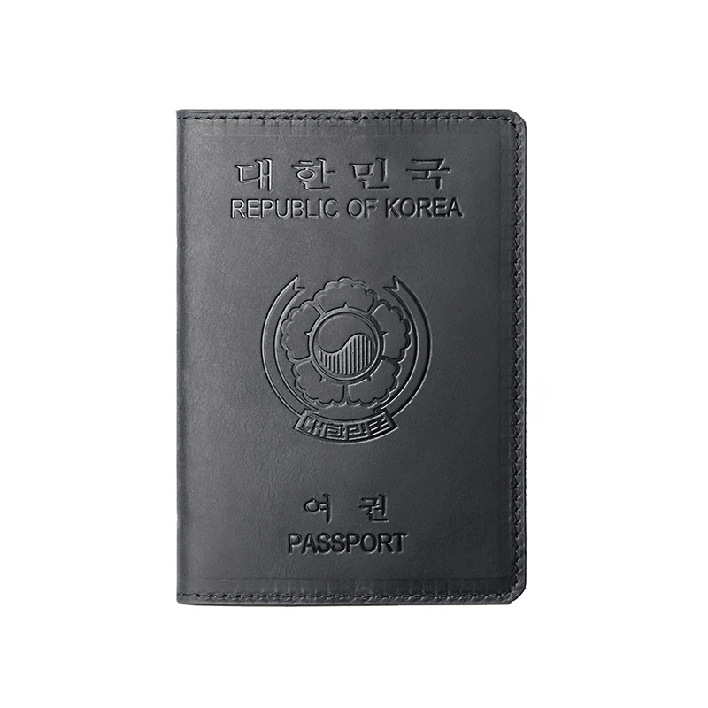 Kemy Genuine Leather Passport Cover Designed For South Korean Crazy Horse Leather Card Holder Business Bilingual Passport