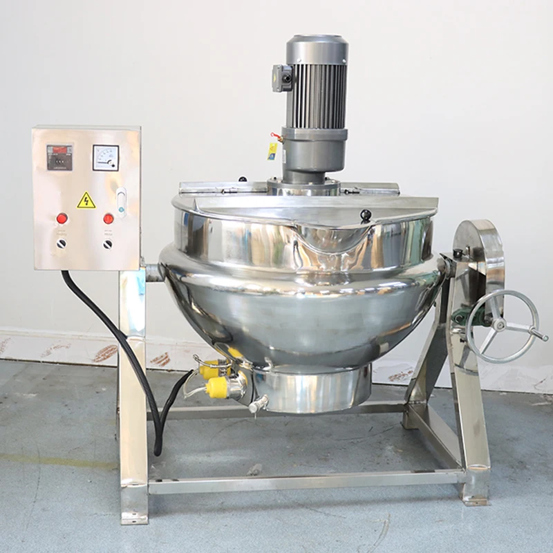 300 Liter Large Beef Paste Mixer Stainless Steel Tiltable Electric Steam Gas Heating Jacketed Kettle With Agitator