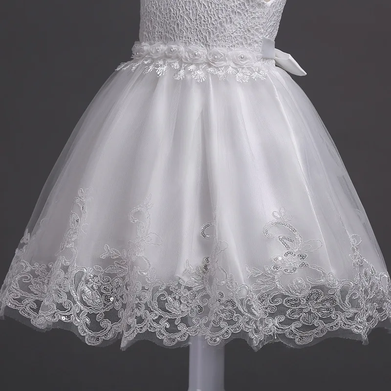 Newborn Elegant Bridesmaid Baby Girl Dresses Bow Kids Baptism Dress Lace Wedding Birthday Evening Party Princess Clothes 0-2 Yrs