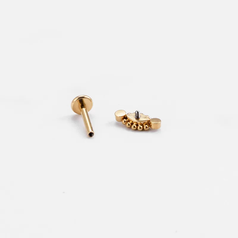 G23 Titanium Piercing Labret Stud Internal Thread Horse\'s Eye Crown CZ Lip Earring Helix Conch Tragus Piercing Lobe Body Jewelry