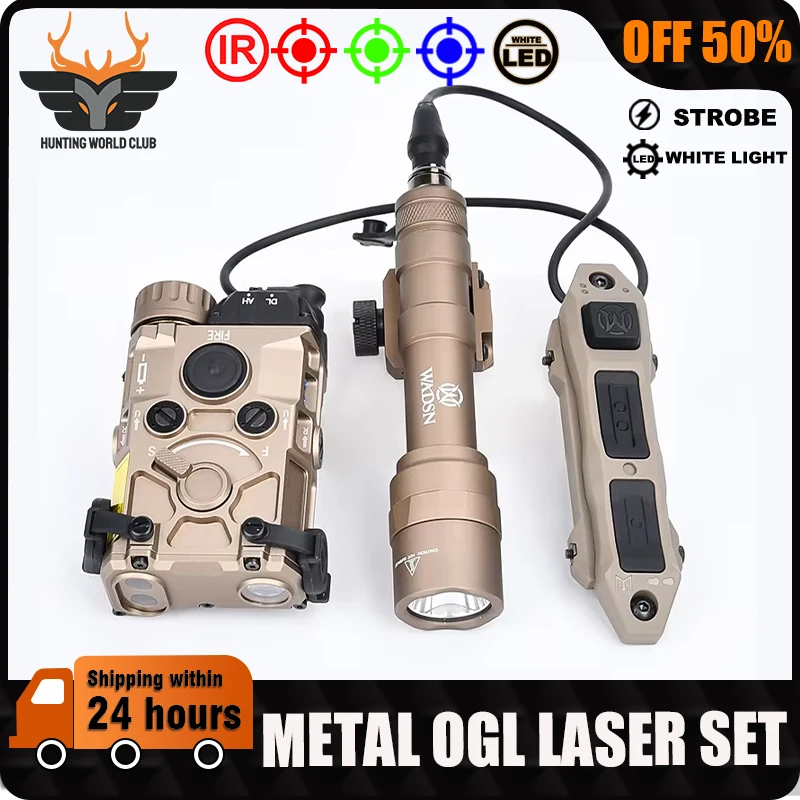 

Tactical Metal OGL WADSN Laser M600U M300A Flashlight Dual Function Pressure Switch Set Red Green Blue IR Laser LED Weapon Light