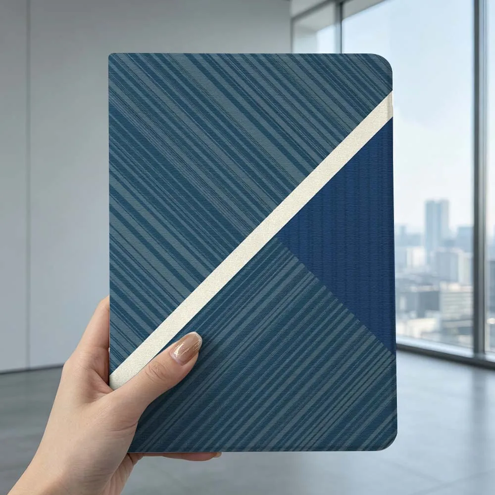 Diagonal Stripe Pattern For Xiaomi Poco Redmi Pad 8 2 4 C1 6 6S 7 7S SE 9.7 14 11 11.2 12.1 12.5 Inch Tablet Case Pen Tray