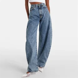 Women's pants 2024 Summer New Fashion High Waist Slim Fit Women's jeans Retro washed pure cotton straight leg pants y2k trousers