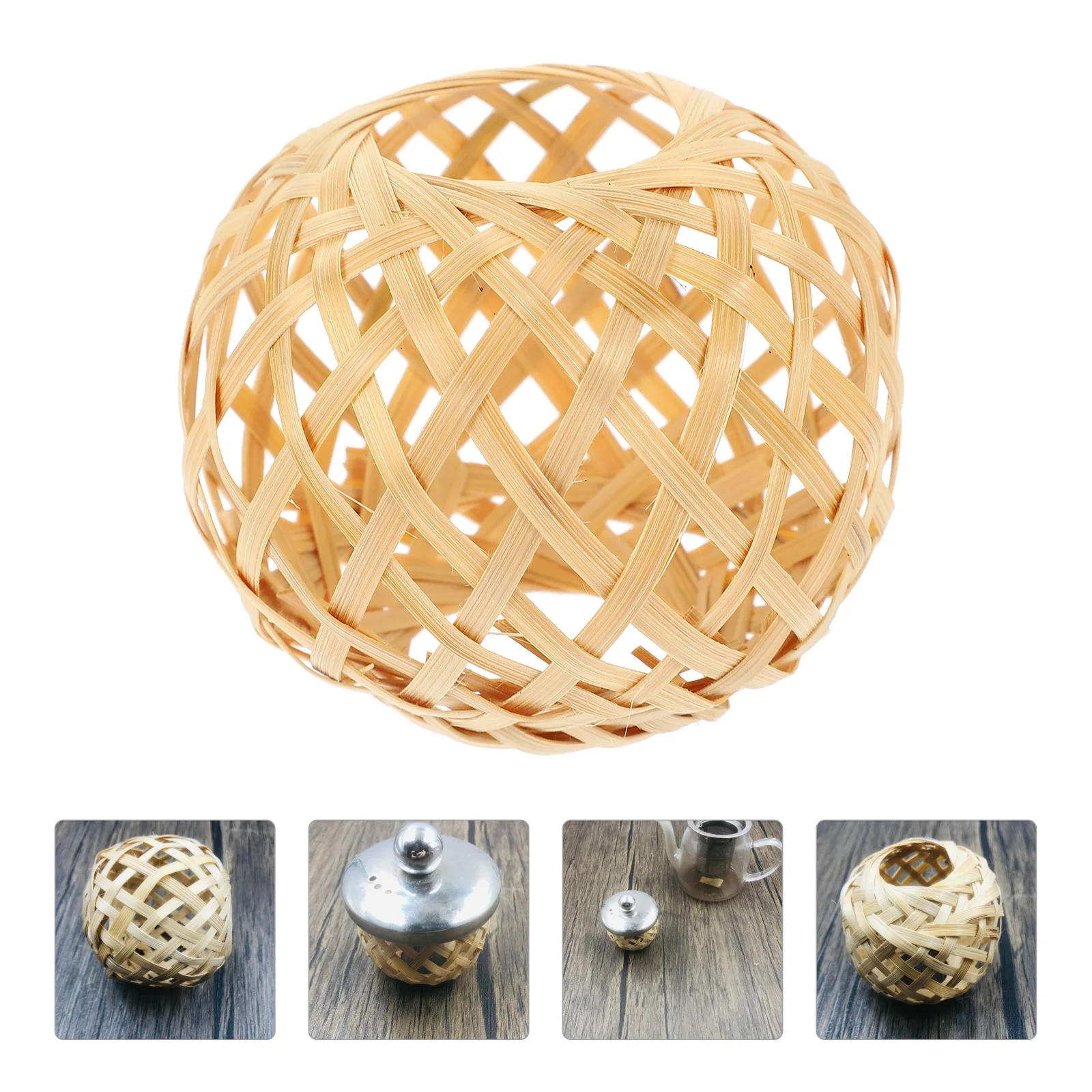 

Bamboo Teapot Lid Holder Hollow Design Tea Ceremony Accessory Teacup Rack Cover Stand For Home Office Restaurant Lighting