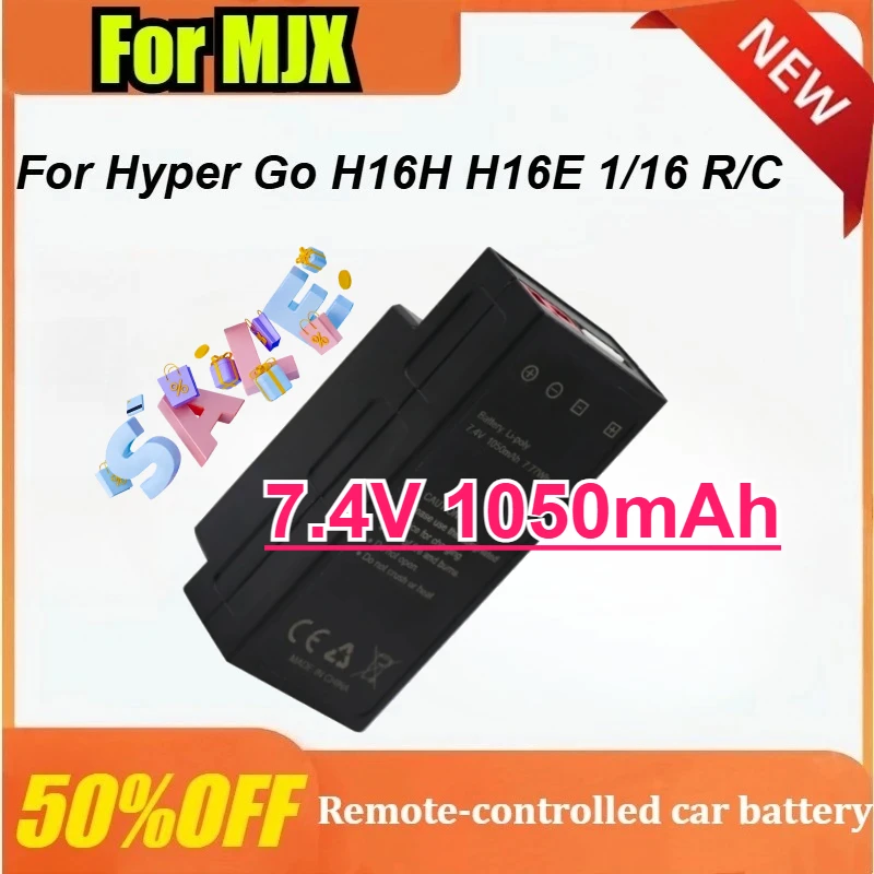 

7.4V 1050mAh 2S Rechargeable Lipo Battery for MJX Hyper Go H16H H16E 1/16 R/C Car Remote Control Off-road Truck Parts 1-3pcs