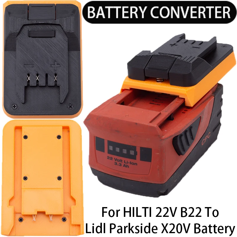 

Battery Converter for Lidl Parkside X20V Tool Series to Convert for HILTI 22V B22 Li-Ion Battery Adapter Power Tools Accessories