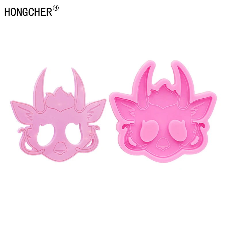 New Shiny Goat Cute Self Defense Artifact Keychain Silicone Mold Resin Craft Kawaii Ghost Gothic Polymer Clay Silicone Mold