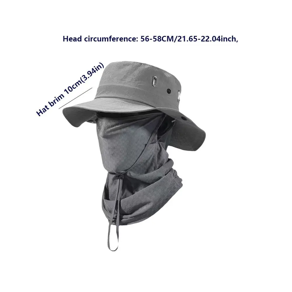 Unisex Design Quick Dry Men Sun Hat Breathable Foldable Full Face Mask Soft Material with Mask Fisherman Hat Hiking view 6