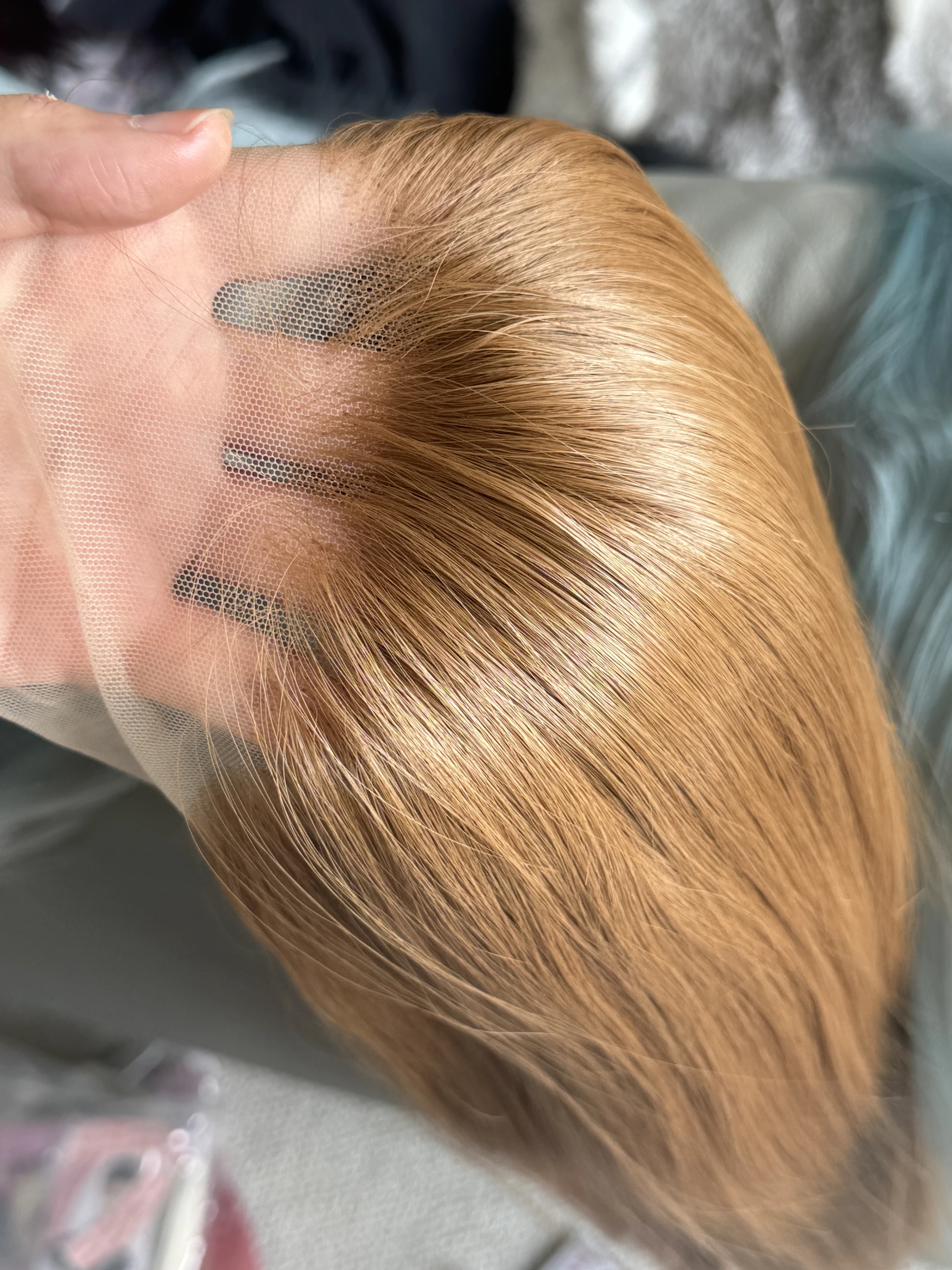 Wig Lace Front Almond Brown untuk Wanita, Panjang Lurus 13*4, Lace Frontal Alami Sintetis Tahan Panas untuk Cosplay dan Kegunaan Sehari-hari