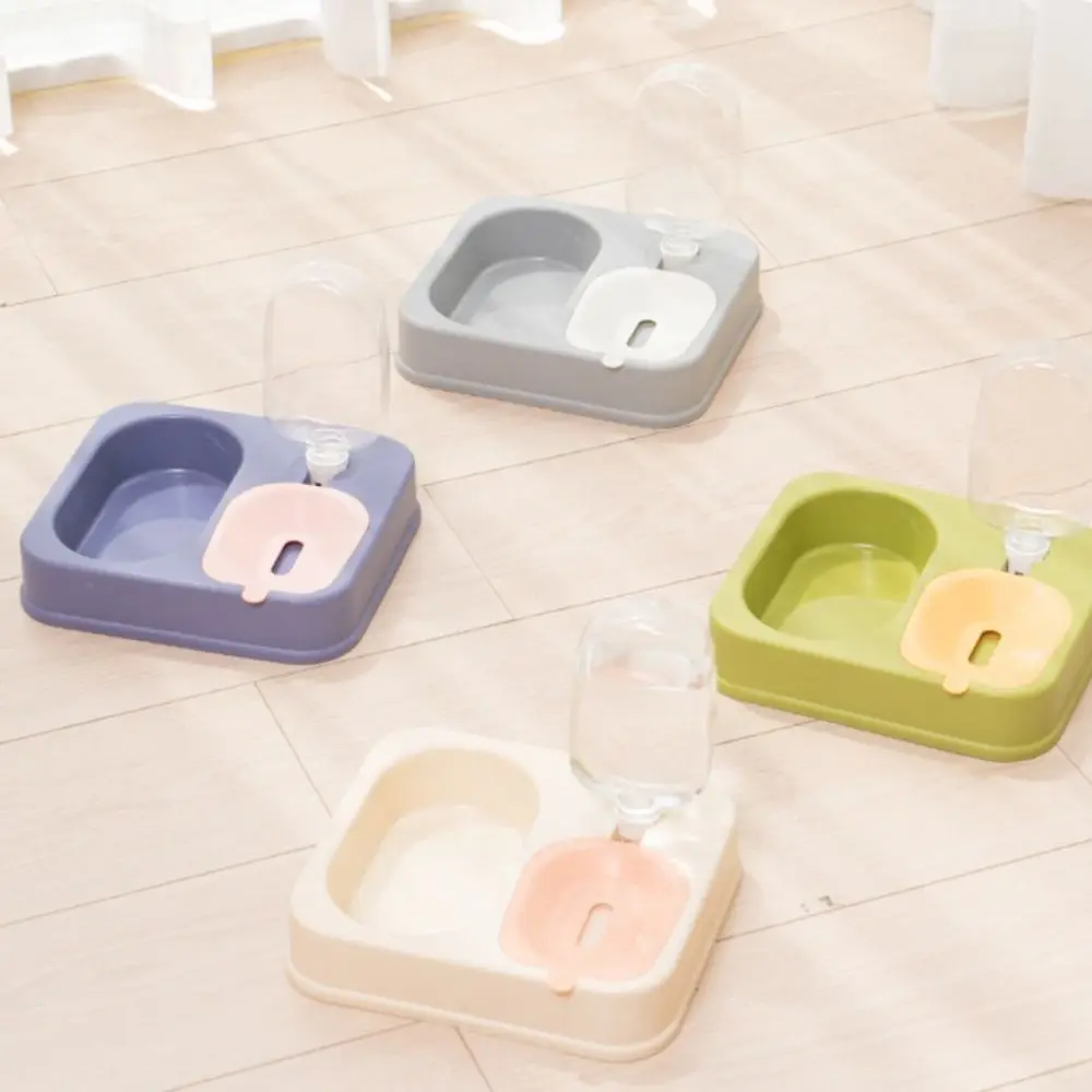 

Plastic Pet Cat Food Water Dispenser Large Capacity Detachable Pet Fountain Bottle Bowl Portable Thickened