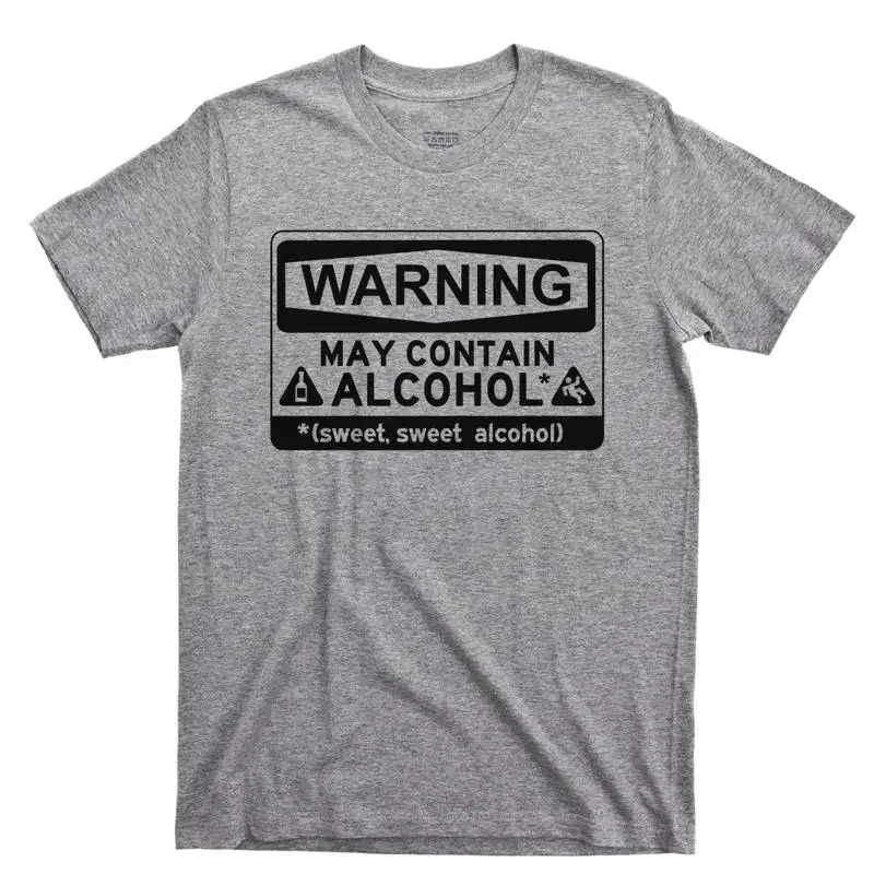 Warning May Contain Alcohol T shirt Bourbon Scotch Beer Whiskey Whisky Rum