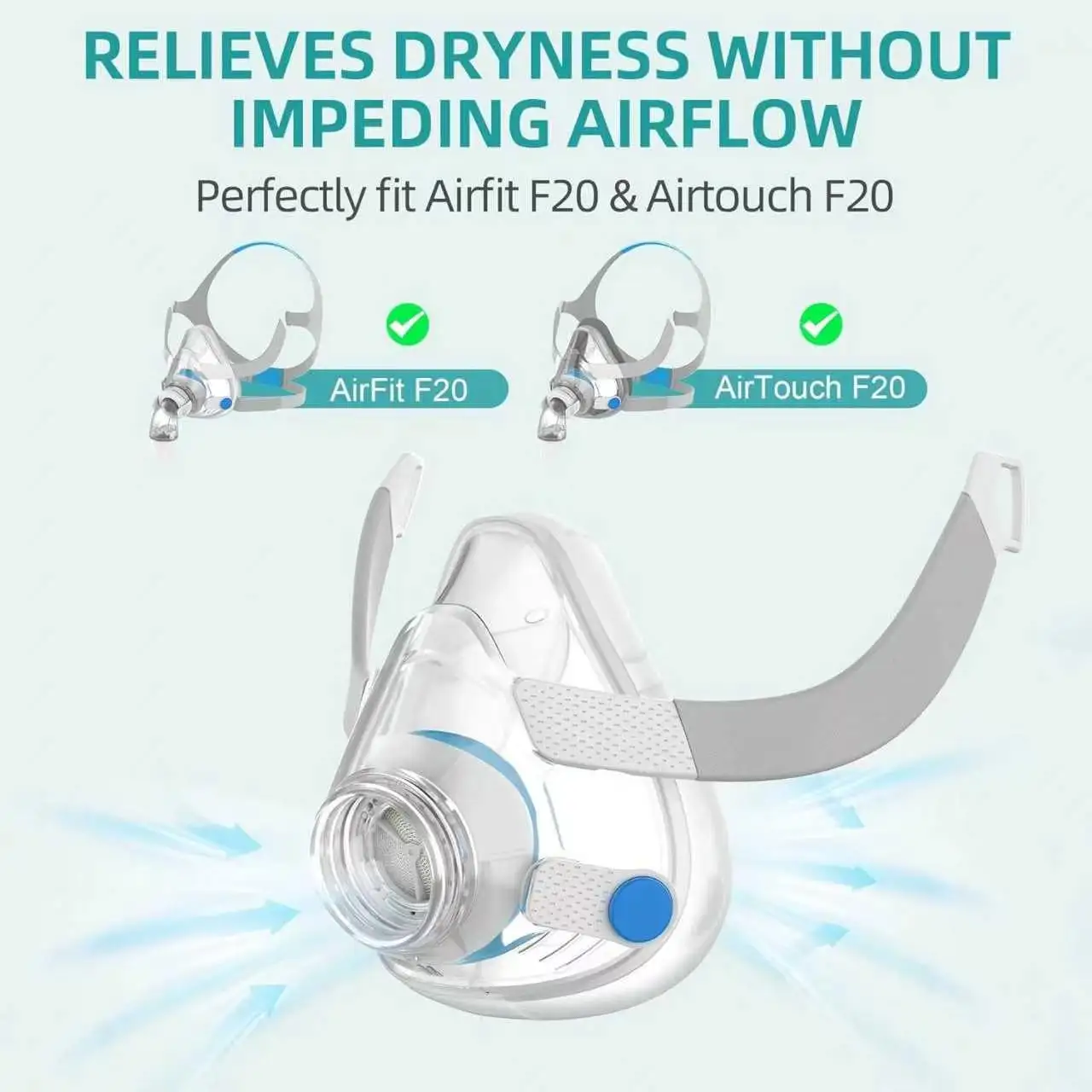 6pcs Waterless Humidifier Filters for Resmed Airfit F20 Full Mask Nasal CPAP Compatible with Humidx - view 4