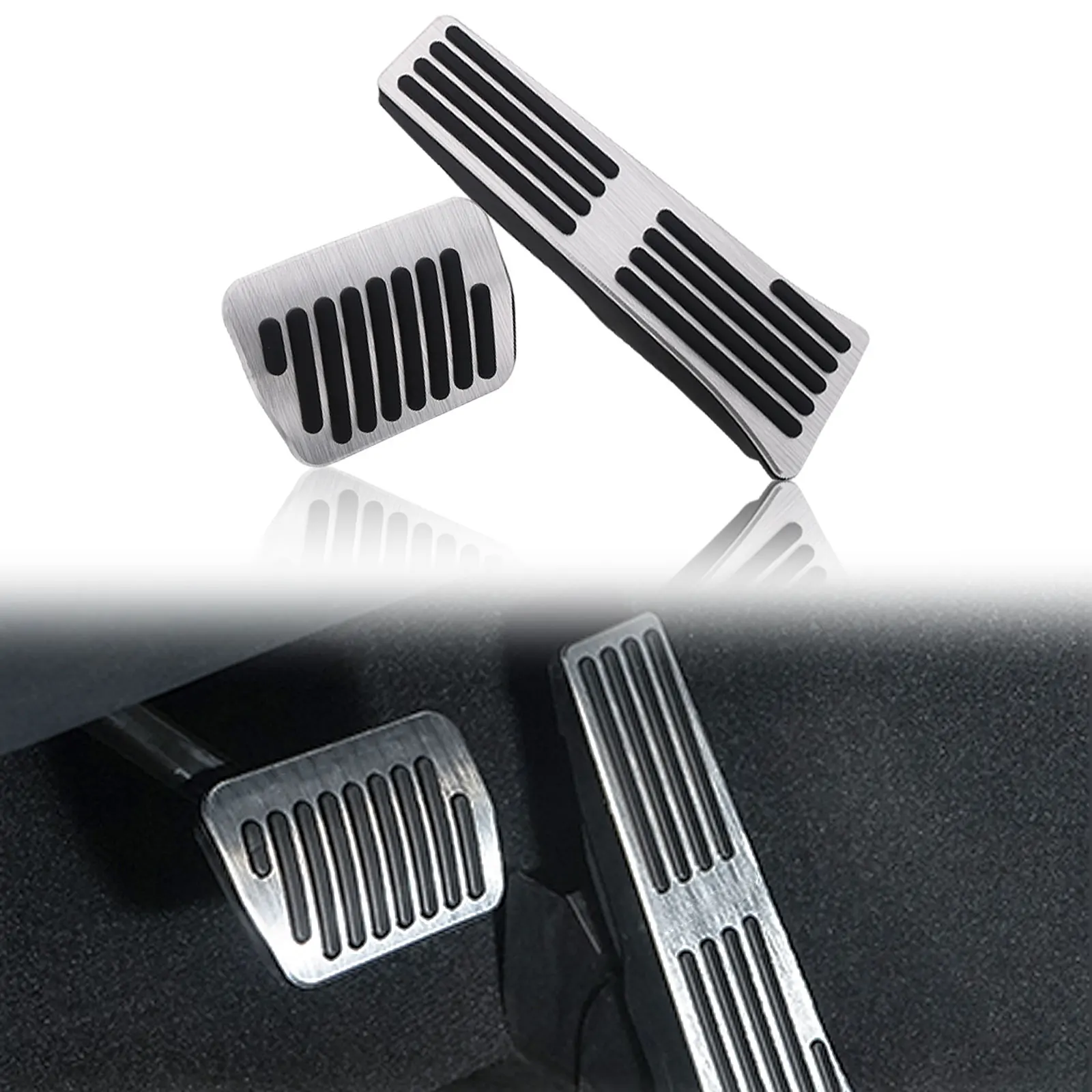 Brake Gas Pedal Accelerator Foot Pad No Drill Cover For Ford Explorer 2020 2021 Stainless Steel Accessories 2PCS