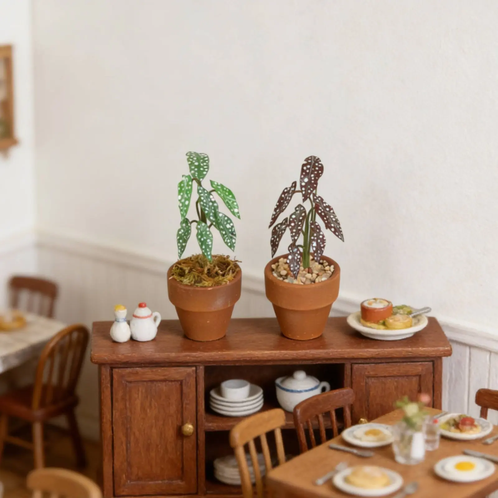 

1:12 Scale Plant Decoration Realistic Intricacy 1:12 Scale Plant Tiny Artificial Flowering Plant Maintenance-No-Maintenance