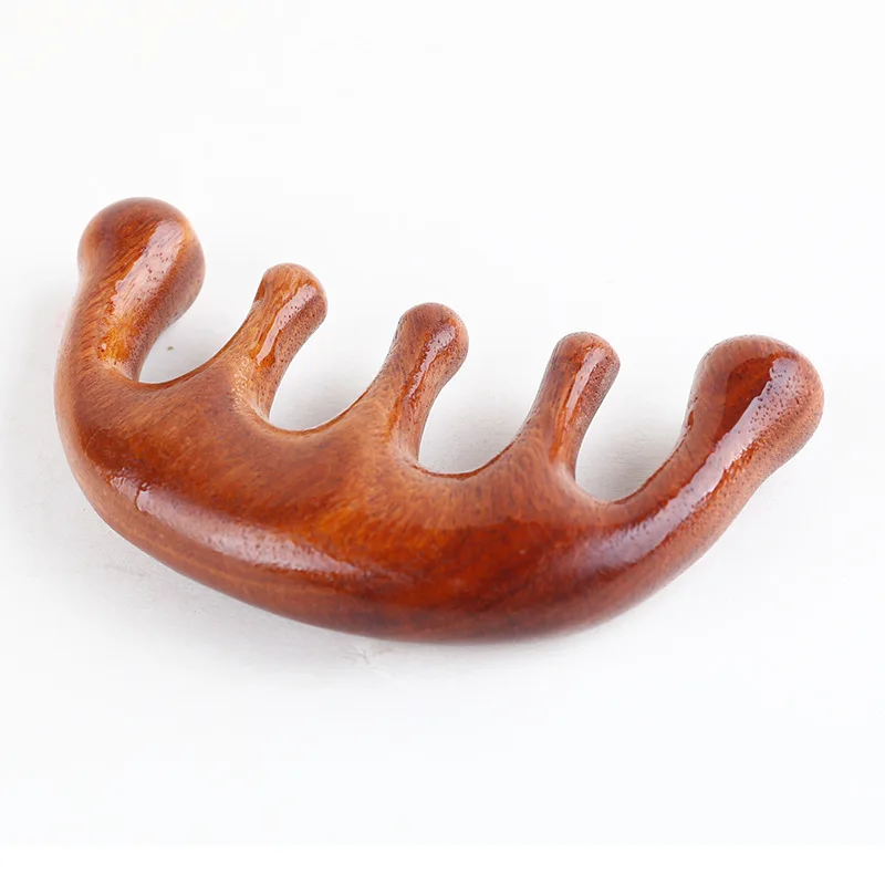 Sandalwood Massage Comb Head Meridian  Five Tooth Hair Therapy Artifact Wide Tooth
