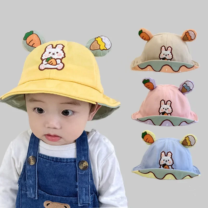 

Baby Sun Hat for Boys Girls Cute Cartoon Bunny Bucket Hat for Toddler Korean Style Lightweight Fisherman Cap for Sun Protection