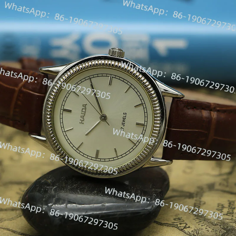 

Haida Old Shanghai Classic Simple Business Belt Stainless Steel Style Three-pin Mechanical Men's Watch