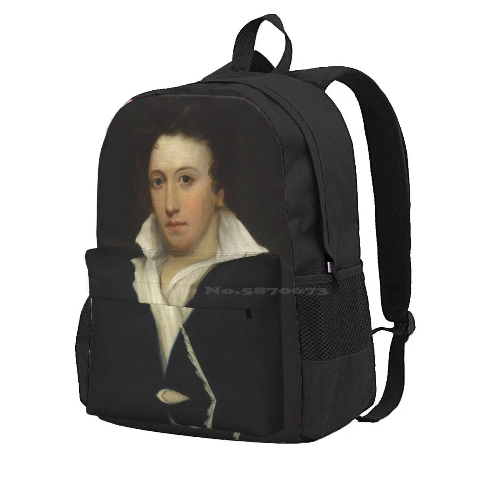 Shelley Hot Sale Schoolbag Backpack Fashion Bags Percy Bysshe Shelley Shelly Poet New Best Selling Wow Awesome Cool Lit Hurry