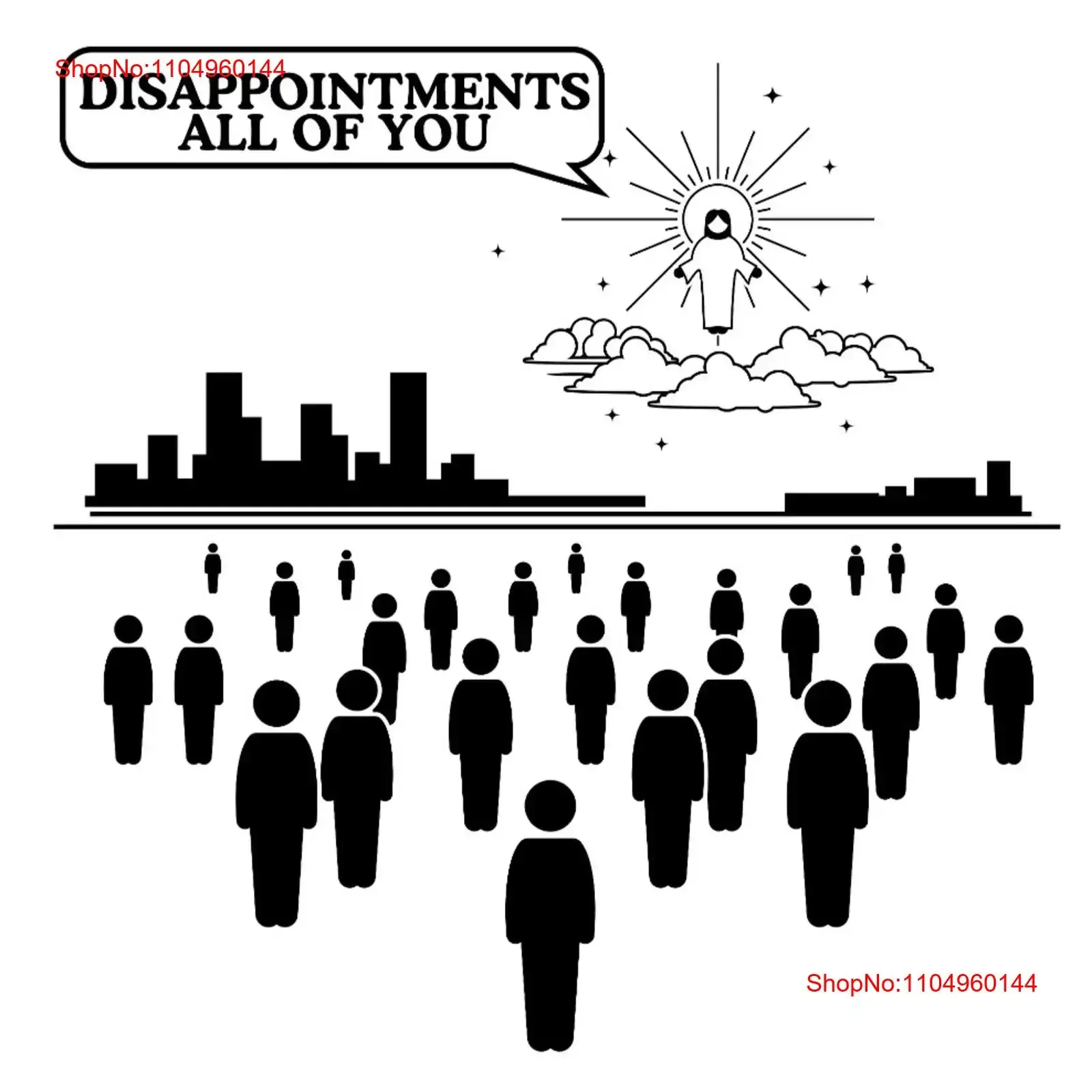 

Футболка Disappointments All Of You с забавным Иисусом, религиозным юмором, винтажная стираная слегка модная универсальная дизайнерская одежда