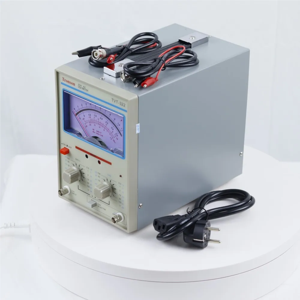 TVT-322 Double Pointer Display High Precision AC Millivoltmeter Voltage Measuring Instruments Measure Frequency 5Hz-1MHz