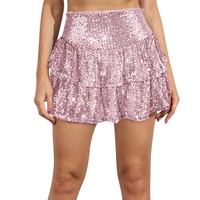 2024 Fashion Party Evening Clothes for Women Summer Sexy Elastic High Waist Sequin Mini Pleated Skirts Streetwear Short Dress