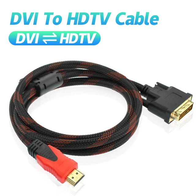 Kabel DVI do HDMI KABEL HDMI do DVI , DVI D męski na HDMI Kompatybilny z szybkobieżnym cyfrowym kablem audio DVI