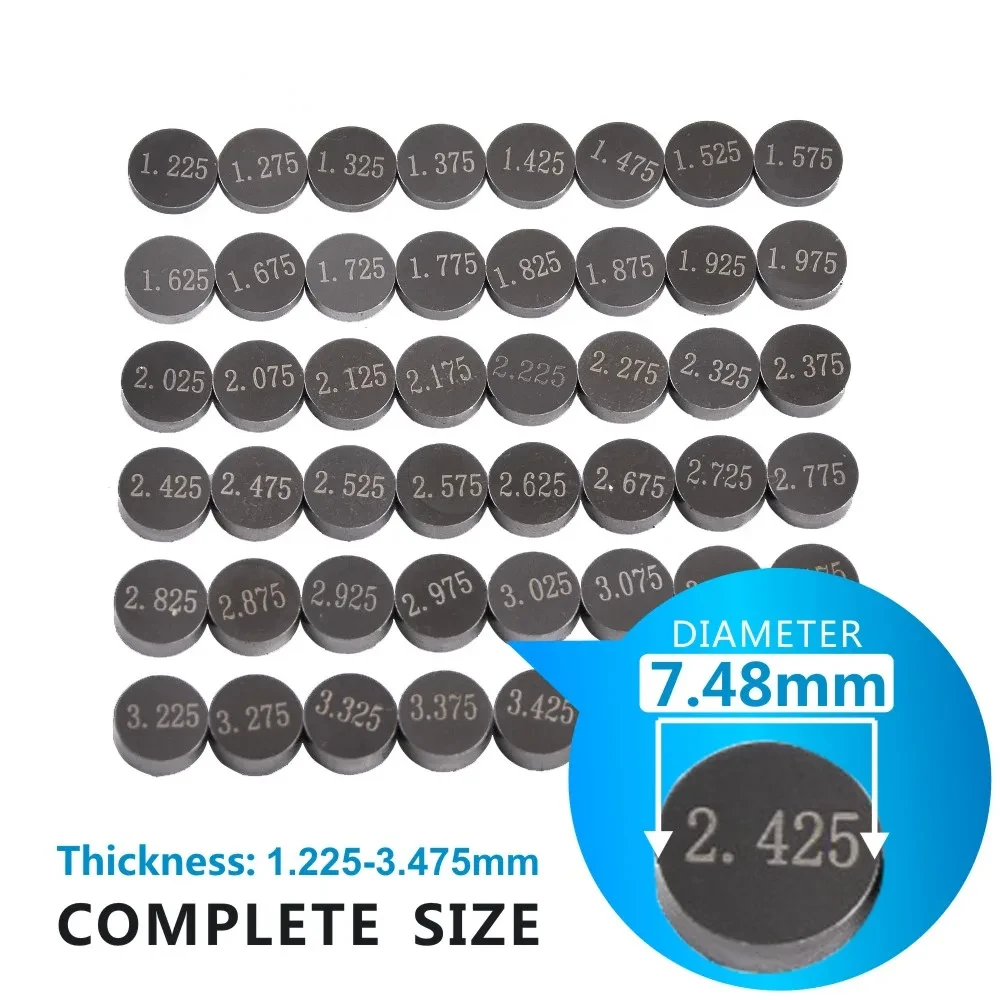 7.48mm Valve Shim Kit 1.20mm-3.50mm for Suzuki RMZ SV GS AN for Kawasaki ZX KX KL for Honda VF ST GL for Yamaha WR for Honda