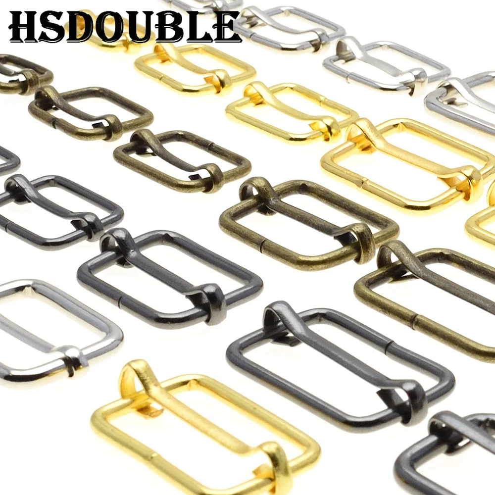 10 Pcs/Pack Metal Slides Tri-Glides Wire-Formed Roller Pin Buckles Strap Slider Adjuster Buckles