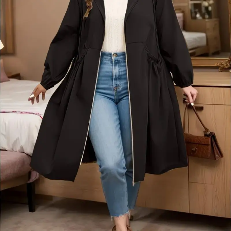 

Loose Midlength Coat Cleanfit Style Synthetic Fiber Short Sleeve Women's Shirt Non-deformable A-line Sleeve Female Fashion