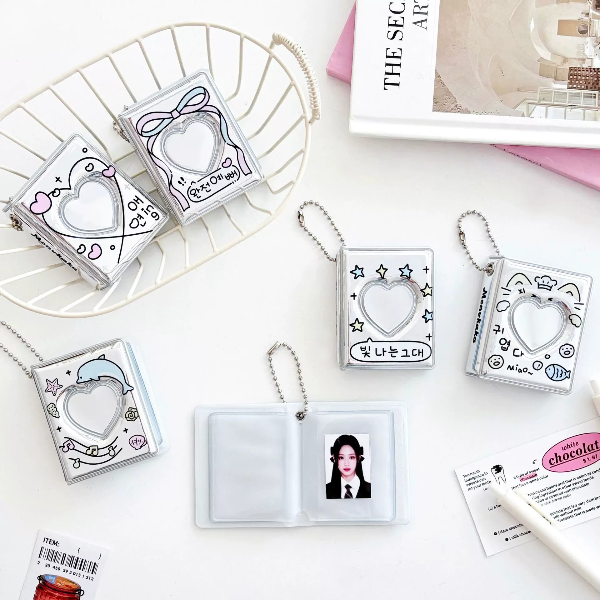 

Korea Silver Star 1-inch KPOP Card Cover Pendant Cute Photo Hard Card Cover Cartoon PVC Idol Photo Card Cover Girls Decoration