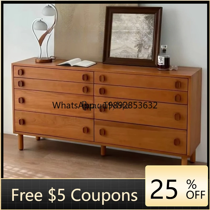 

W2 Medieval solid wood living room storage cabinet dining room modern simple bedroom storage eight bucket cabinet