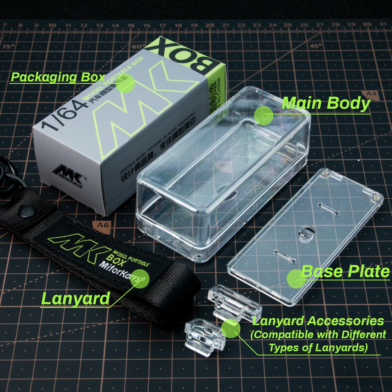 علبة عرض معلقة لسيارات موديل 1/64، صندوق تخزين شفاف مقاوم للغبار مع غطاء، منظم نموذج سيارة محمول